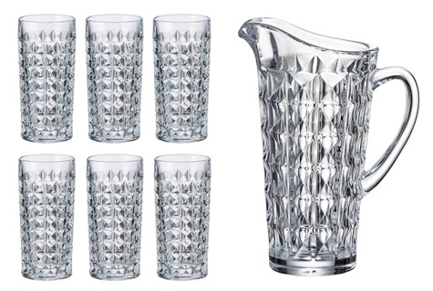 BOHEMIA DIAMOND WATER DRINK SET 1+6