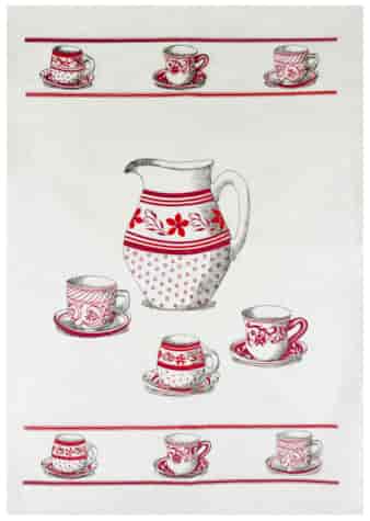 ŚCIERECZKA KUCHENNA PKO 45x60cm FILIŻANKI CZERWONE
