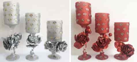 LAMPION ŚWIECZNIK DEKORACYJNY KPL 3szt JSK-22018