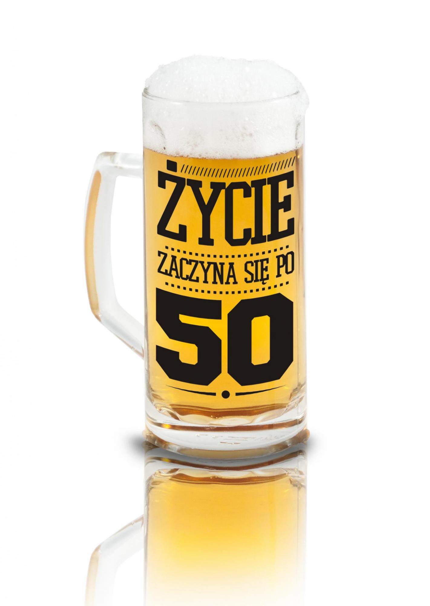 KUFEL BERNA Z NAPISEM 500ml 50 - ŻYCIE ZACZYNA...