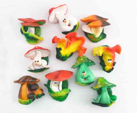 MAGNESY NA LODÓWKĘ Z MODELINY 01 10szt GRZYBKI