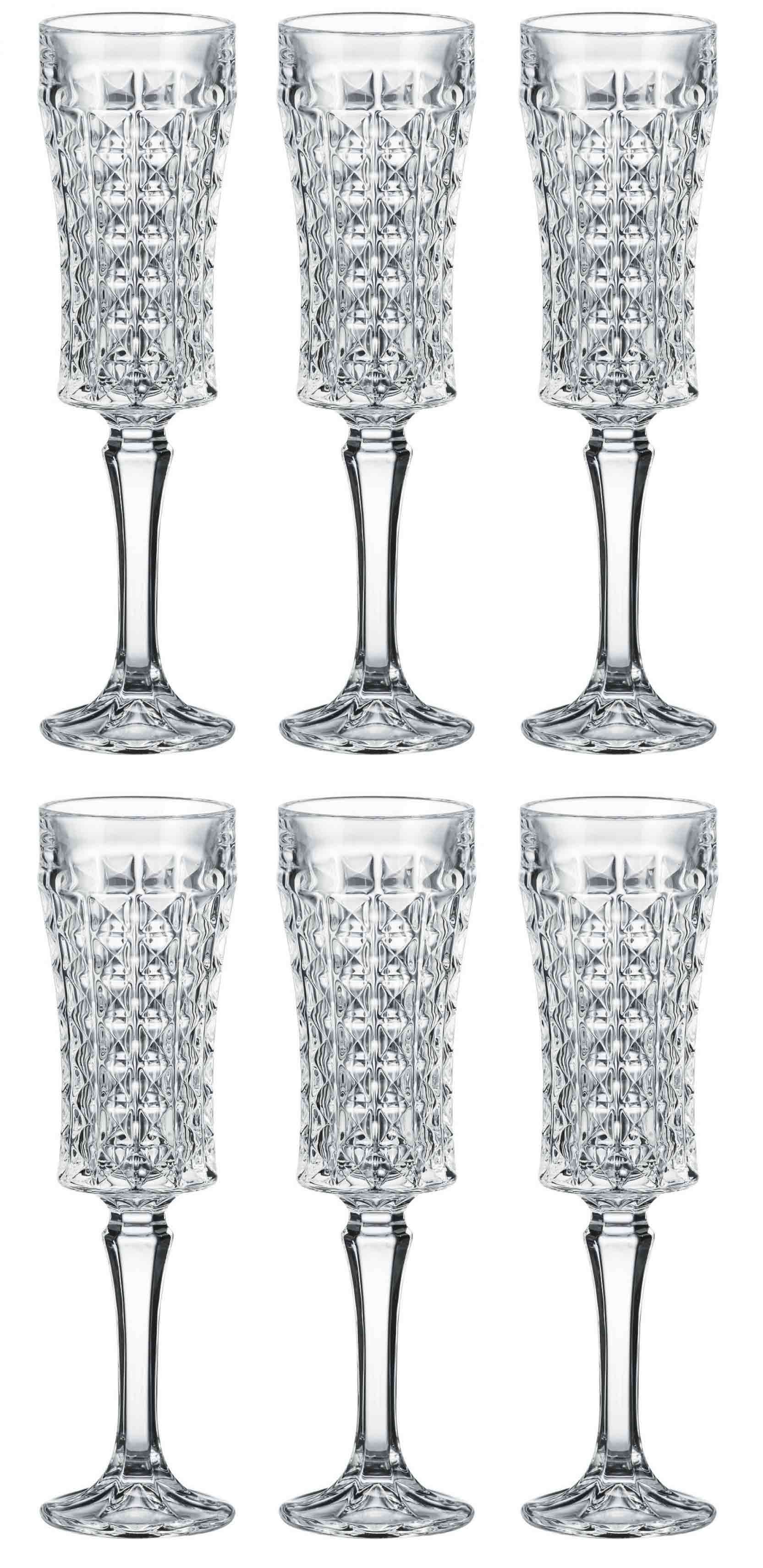 BOHEMIA DIAMOND KIELISZEK SZAMPAN 120 KPL 6szt