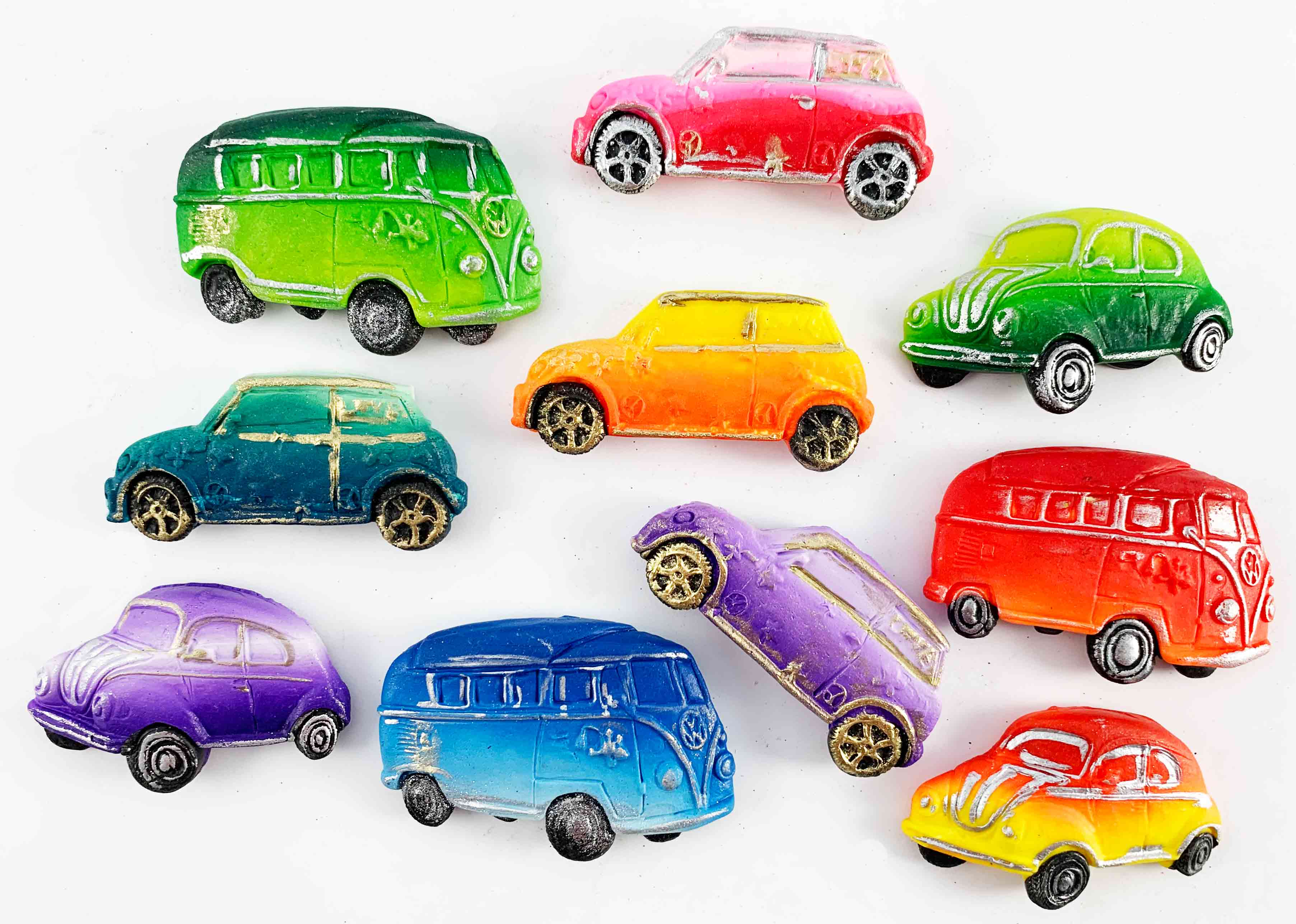 MAGNESY NA LODÓWKĘ Z MODELINY 10 10szt SAMOCHODY