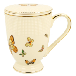 MOTYLKI CREAM KUBEK ZAPARZACZ NA STOPCE 400ml