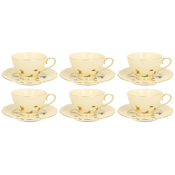 MOTYLKI CREAM KOMPLET FILIŻANEK 6+6 260ml