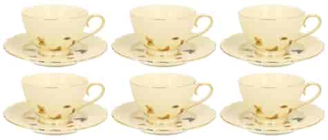 MOTYLKI CREAM KOMPLET FILIŻANEK 6+6 260ml