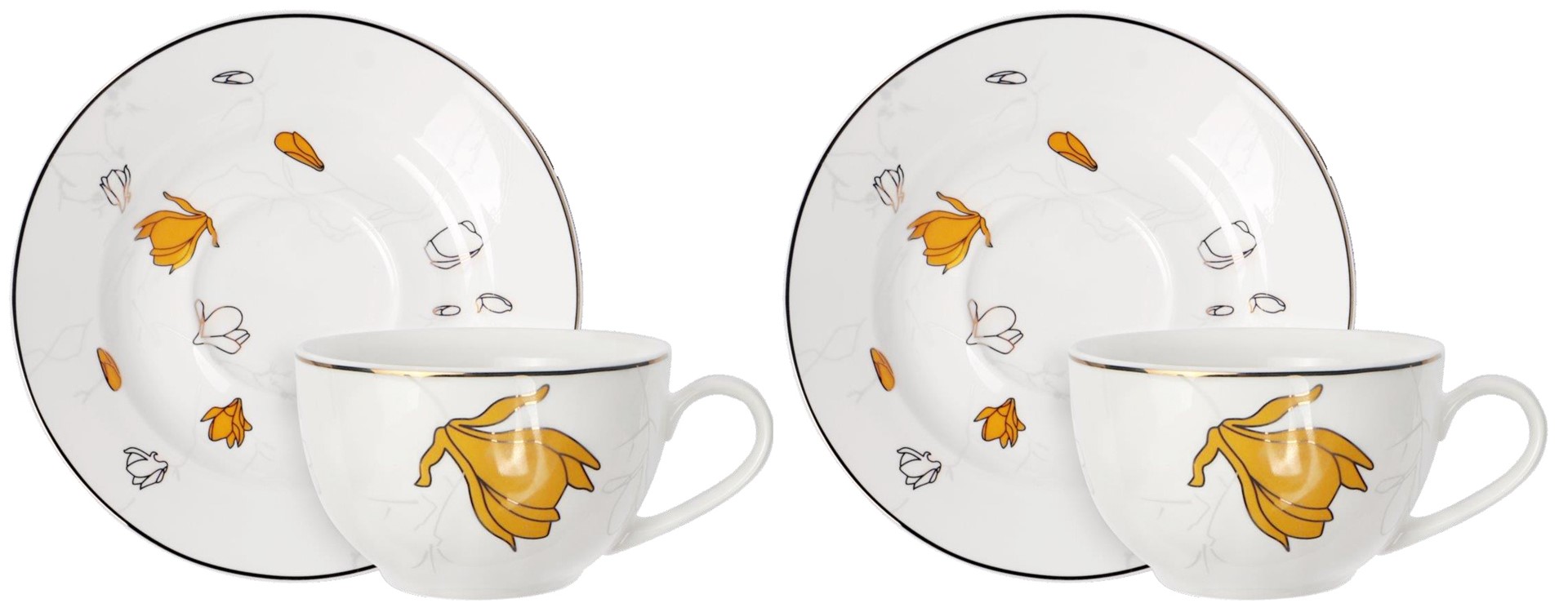 GOLD ROSE KOMPLET FILIŻANEK 2+2 250ml