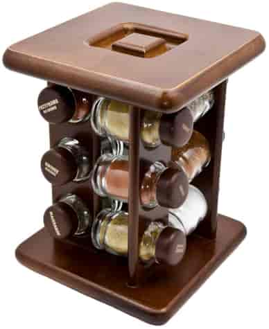 PÓŁKA NA PRZYPRAWY 12EL KWADRAT BRĄZ WENGE