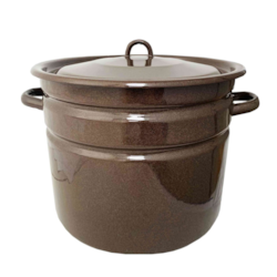 GARNEK EMALIA Z POKRYWĄ BRĄZOWY 32cm 20l