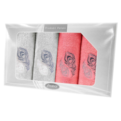 GIFT FROTEX IV KPL RĘCZNIKÓW GRENO 4EL POP/KORAL 2