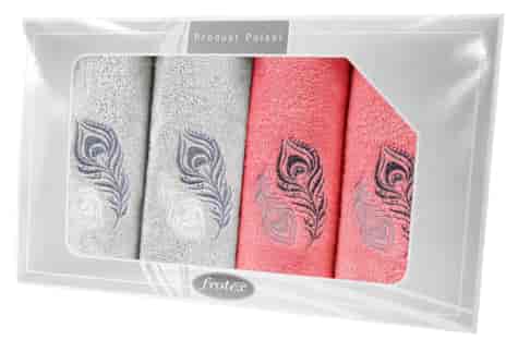 GIFT FROTEX IV KPL RĘCZNIKÓW GRENO 4EL POP/KORAL 2