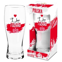 POLSKA SZKLANKA DO PIWA 500ml I LOVE POLAND