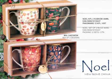 BN NOEL KUBEK ŚWIĄTECZNY KOMPLET 2EL 360ml