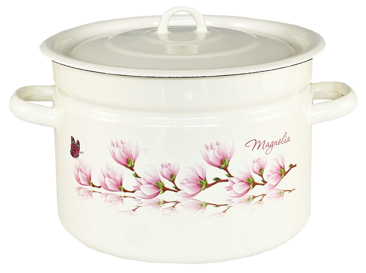 GARNEK EMALIA Z POKRYWĄ EKRI MAGNOLIA 26cm  9l