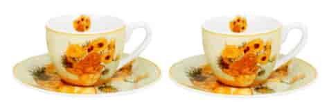 SUNFLOWERS ESPRESSO KOMPLET FILIŻANEK 2+2 110ml