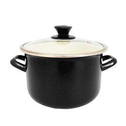 GARNEK EMALIA Z POKRYWĄ MARCO MARMUREK 18cm 2,4l