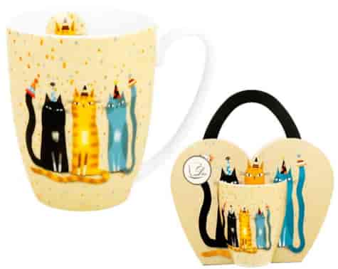 KOCI ŚWIAT PARTY KUBEK 360ml + OPAK Z RĄCZKĄ