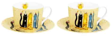 KOCI ŚWIAT PARTY KOMPLET FILIŻANEK 2+2 230ml