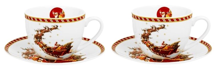 BN SANTA ON SLEIGH KOMPLET FILIŻANEK 2+2 280ml