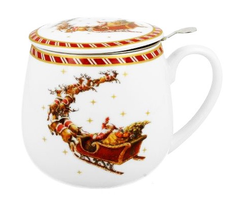 BN SANTA ON SLEIGH KUBEK ZAPARZACZ BARYŁKA 430ml