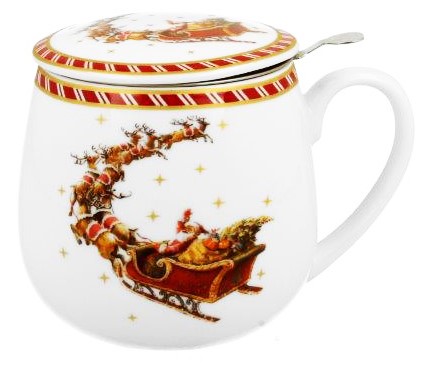 BN SANTA ON SLEIGH KUBEK ZAPARZACZ BARYŁKA 430ml