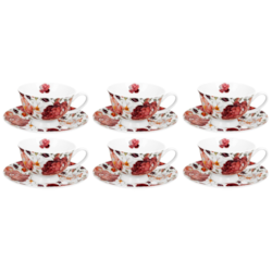 SPRING ROSES WHITE KOMPLET FILIŻANEK 6+6 250ml