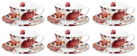 SPRING ROSES WHITE KOMPLET FILIŻANEK 6+6 250ml