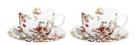 WHITE FLOWERS ESPRESSO KOMPLET FILIŻANEK 2+2 110ml