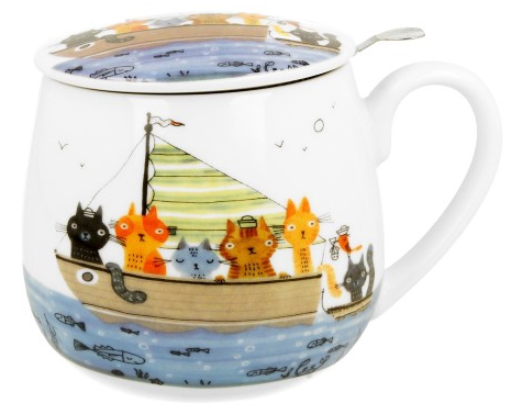 KOCI ŚWIAT MARYNARZE KUBEK ZAPARZACZ BARYŁKA 430ml