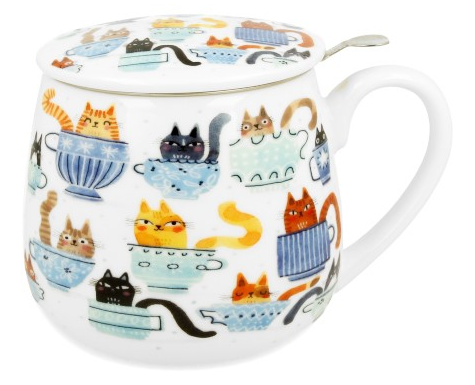 KOCI ŚWIAT FILIŻANKI KUBEK ZAPARZACZ BARYŁKA 430ml