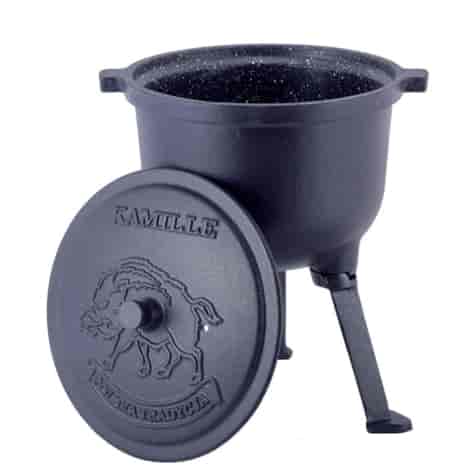 KOCIOŁEK MYŚLIWSKI ŻELIWNY M  8L KM4801M Z POWŁOKĄ