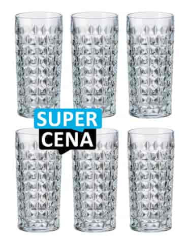 BOHEMIA DIAMOND SZKLANKA WYSOKA LONG 260 6szt PREM