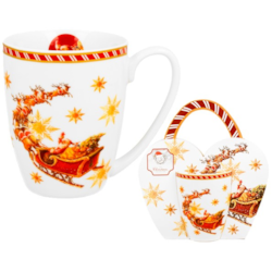 BN SANTA ON SLEIGH KUBEK 360ml + OPAK Z RĄCZKĄ
