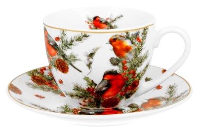 BN CHRISTMAS BIRDS FILIŻANKA ZE SPODKIEM 1+1 280ml