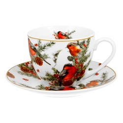 BN CHRISTMAS BIRDS FILIŻANKA ZE SPODKIEM 1+1 280ml