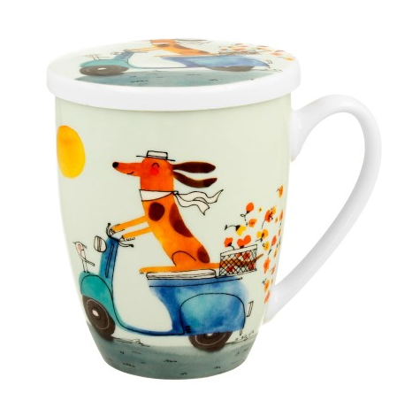 PSI ŚWIAT NA SKUTERZE KUBEK ZAPARZACZ 360ml