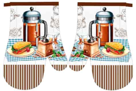 RĘKAWICE KUCHENNE MAGNES KPL 2szt COFFEE F22A1110B