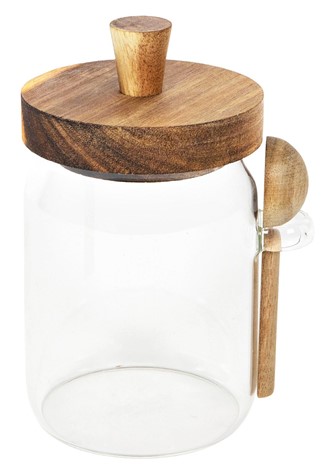 ACACIA POJEMNIK SZKLANY + ŁYŻECZKA 13x7cm 23467357