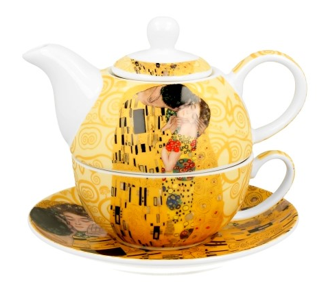 GUSTAV KLIMT KISS ECRU CZAJNICZEK Z FIL 300ml 3EL