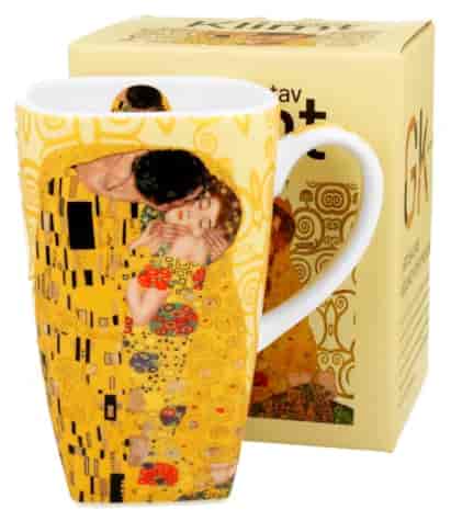 GUSTAV KLIMT KISS ECRU KUBEK KWADRAT 650ml