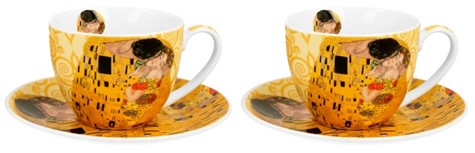 GUSTAV KLIMT KISS ECRU KOMPLET FILIŻANEK 2+2 280ml
