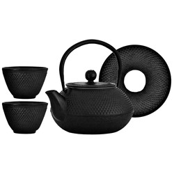 CZAJNIK ŻELIWNY Z CZARKAMI 0,8L 4EL BLACK 22170570