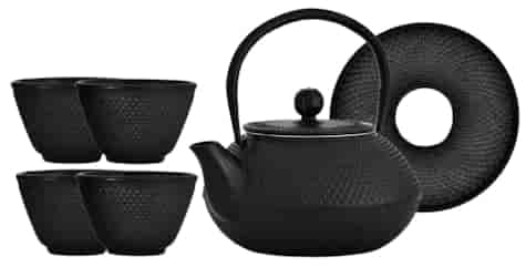 GIFT CZAJNIK ŻELIWNY Z CZARKAMI 1,5L 6EL BLACK