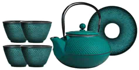 GIFT CZAJNIK ŻELIWNY Z CZARKAMI 1,5L 6EL OLIVE