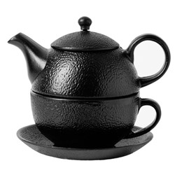 GIFT CZAJNICZEK ŻELIWNY Z FILIŻANK 400ml 3EL BLACK
