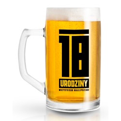 FUNNY BEER KUFEL 500ml 18 URODZINY