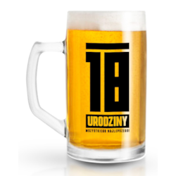 FUNNY BEER KUFEL 500ml 18 URODZINY