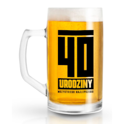 FUNNY BEER KUFEL 500ml 40 URODZINY