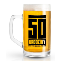 FUNNY BEER KUFEL 500ml 50 URODZINY