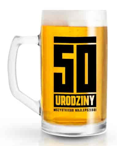 FUNNY BEER KUFEL 500ml 50 URODZINY